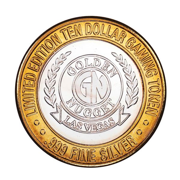 .999 Silver Golden Nugget Las Vegas, Nevada $10 Casino Limited Edition Gaming Token