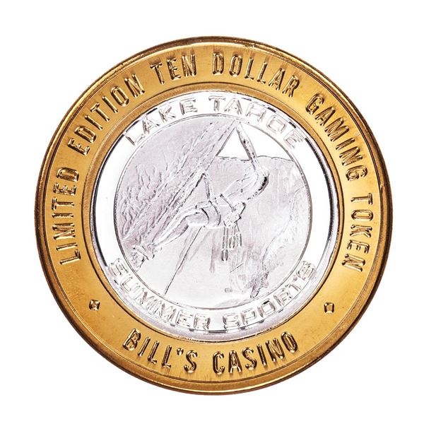 .999 Silver Bills Casino Lake Tahoe, Nevada $10 Limited Edition Gaming Token
