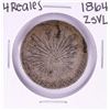 Image 1 : 1864 ZsVL Mexico 4 Reales Silver Coin