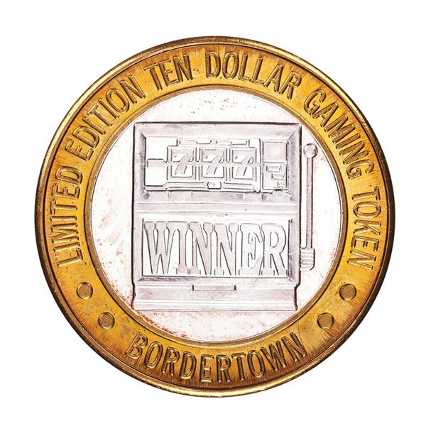 .999 Silver Bordertown Reno, Nevada $10 Casino Limited Edition Gaming Token