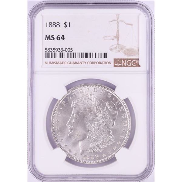 1888 $1 Morgan Silver Dollar Coin NGC MS64