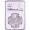 Image 1 : 1888 $1 Morgan Silver Dollar Coin NGC MS64