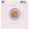 Image 1 : 1851 $1 Type 1 Liberty Head Gold Dollar Coin