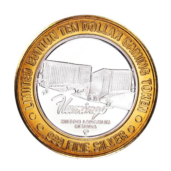 .999 Silver Flamingo Laughlin Nevada $10 Casino Limited Edition Gaming Token