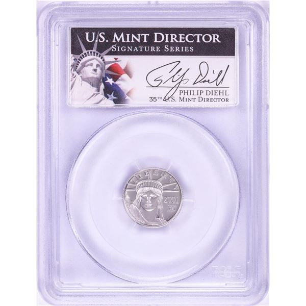 2001-W $10 Proof Platinum American Eagle Coin PCGS PR70DCAM Philip Diehl Signature