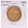 Image 1 : 1887-S $10 Liberty Head Eagle Gold Coin