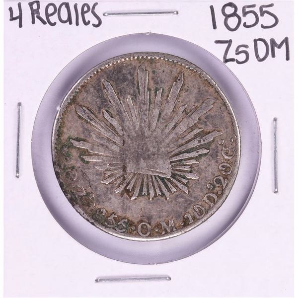 1855 ZsOM Mexico 4 Reales Silver Coin