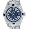 Image 2 : Rolex Ladies Stainless Steel Diamond & Sapphire Quickset Datejust Wristwatch