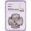 Image 1 : 1922 $1 Peace Silver Dollar Coin NGC MS63