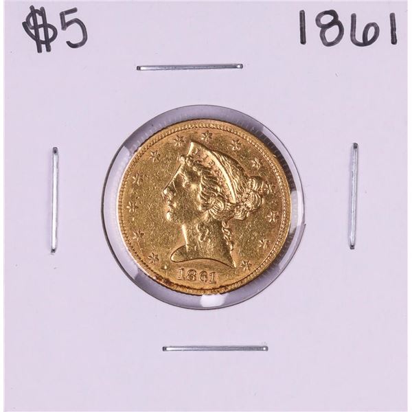 1861 $5 Liberty Head Half Eagle Gold Coin