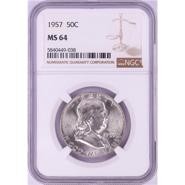 1957 Franklin Half Dollar Coin NGC MS64