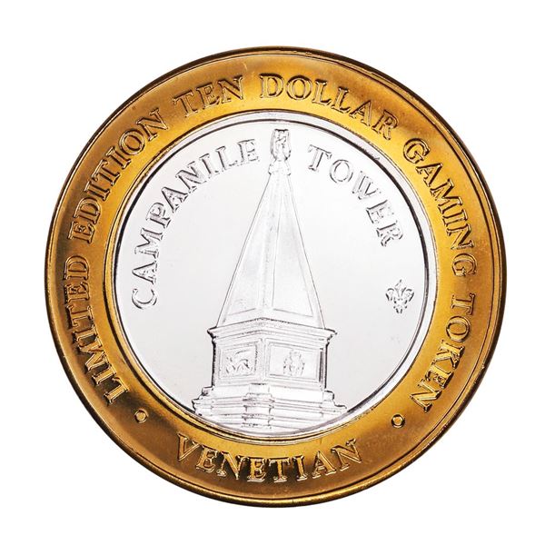 .999 Silver The Venetian Las Vegas Nevada $10 Casino Limited Edition Gaming Token