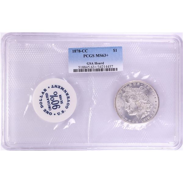 1878-CC $1 Morgan Silver Dollar Coin GSA Hoard Soft Pack PCGS MS63+
