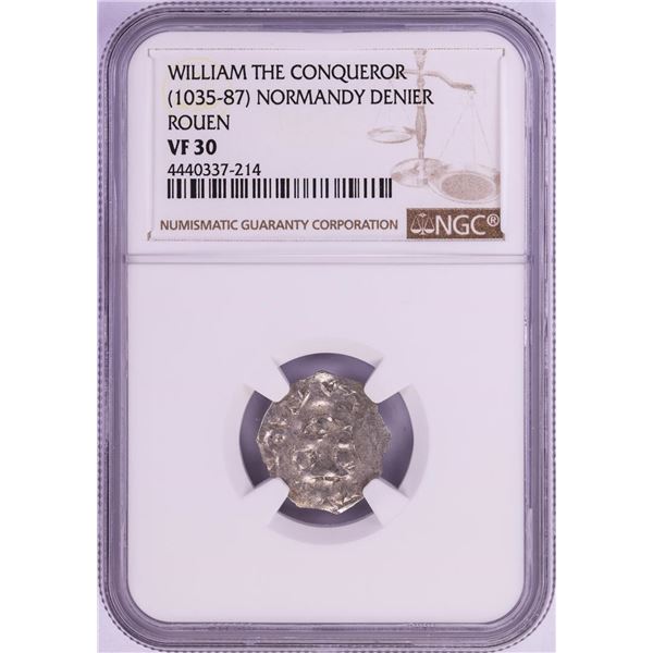 1035-87 William The Conqueror Normandy Rouen Denier Coin NGC VF30