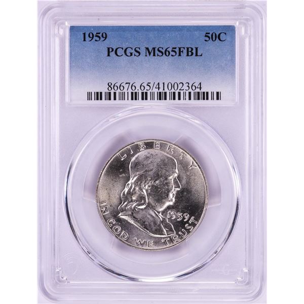 1959 Franklin Half Dollar Coin PCGS MS65FBL