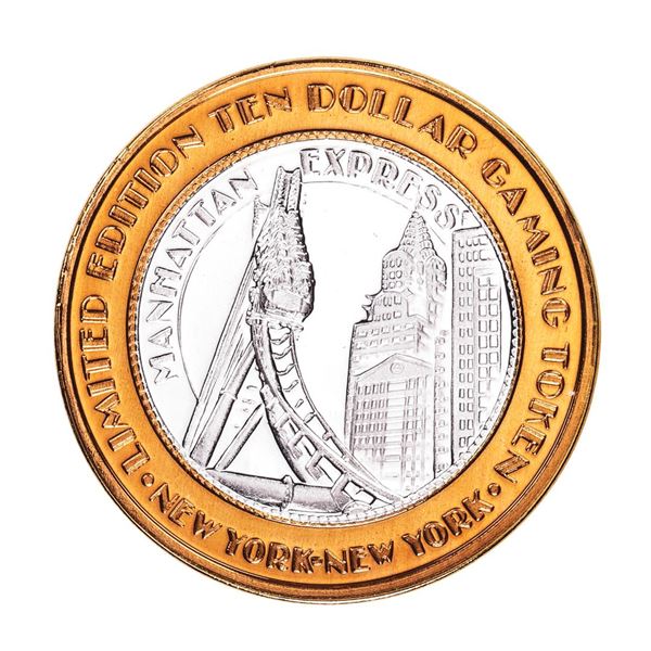 .999 Fine Silver New York New York Las Vegas, Nevada $10 Limited Edition Gaming Token
