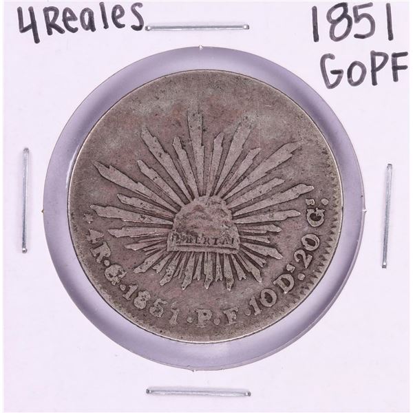 1851 GoPF Mexico 4 Reales Silver Coin