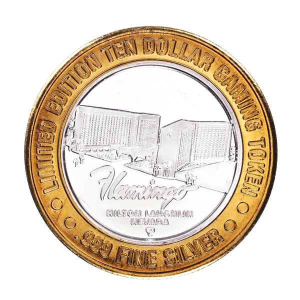 .999 Silver Flamingo Laughlin Nevada $10 Casino Limited Edition Gaming Token