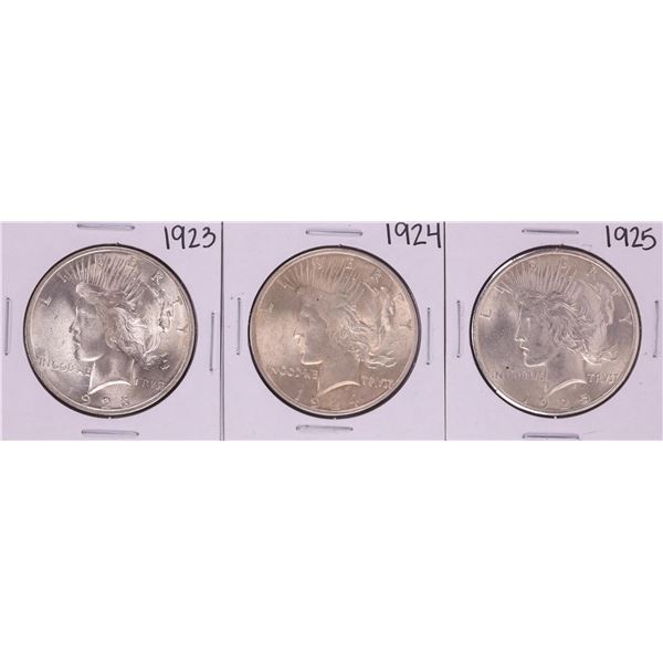 Lot of 1923-1925 $1 Peace Silver Dollar Coins