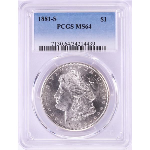 1881-S $1 Morgan Silver Dollar Coin PCGS MS64