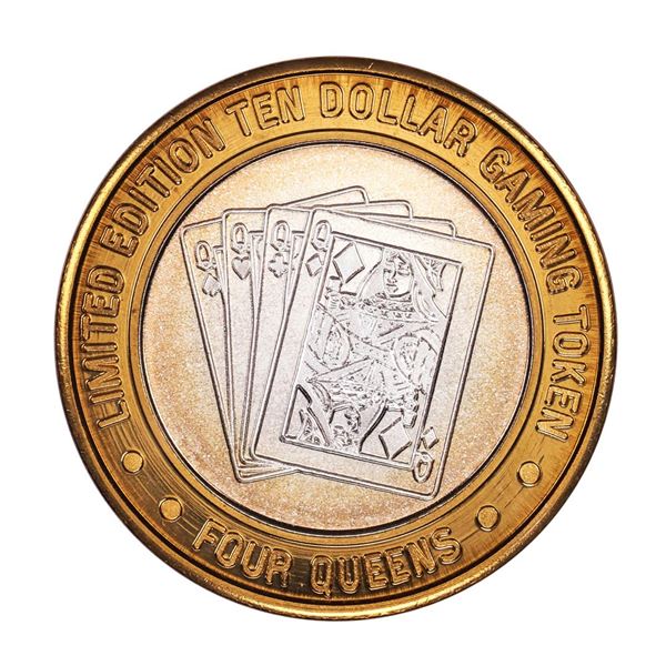 .999 Silver Four Queens Hotel & Casino  Nevada $10 Limited Edition Gaming Token