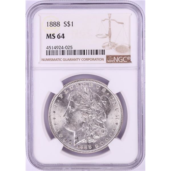 1888 $1 Morgan Silver Dollar Coin NGC MS64