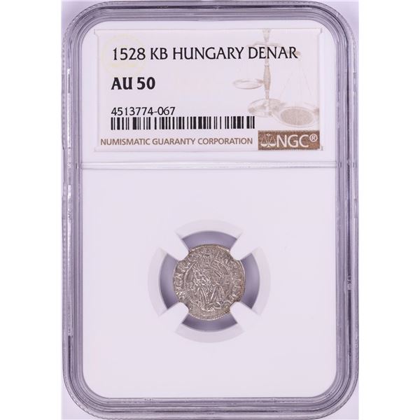 1528 KB Hungary Denar 'Madonna and Child' Coin NGC AU50