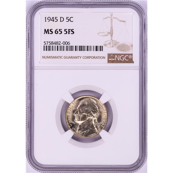 1945-D Jefferson Nickel Coin NGC MS65 5FS