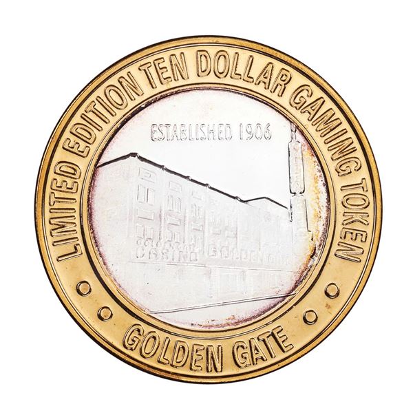 .999 Silver Golden Gate Las Vegas, NV $10 Casino Limited Edition Gaming Token