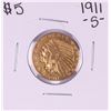 Image 1 : 1911-S $5 Indian Head Half Eagle Gold Coin