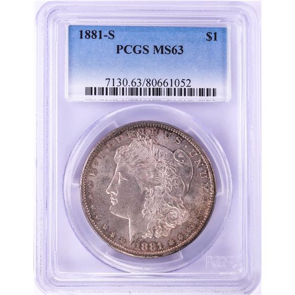 1881-S $1 Morgan Silver Dollar Coin PCGS MS63