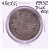 Image 1 : 1843/2 Thick Rays Mexico 4 Reales Silver Coin