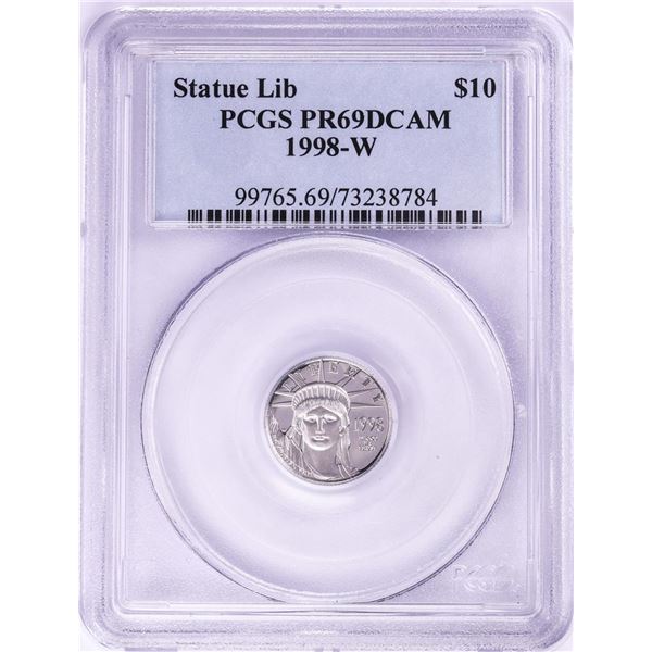1998-W Proof $10 Platinum American Eagle Coin PCGS PR69DCAM