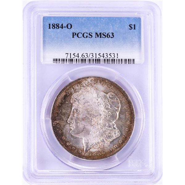 1884-O $1 Morgan Silver Dollar Coin PCGS MS63 Nice Toning