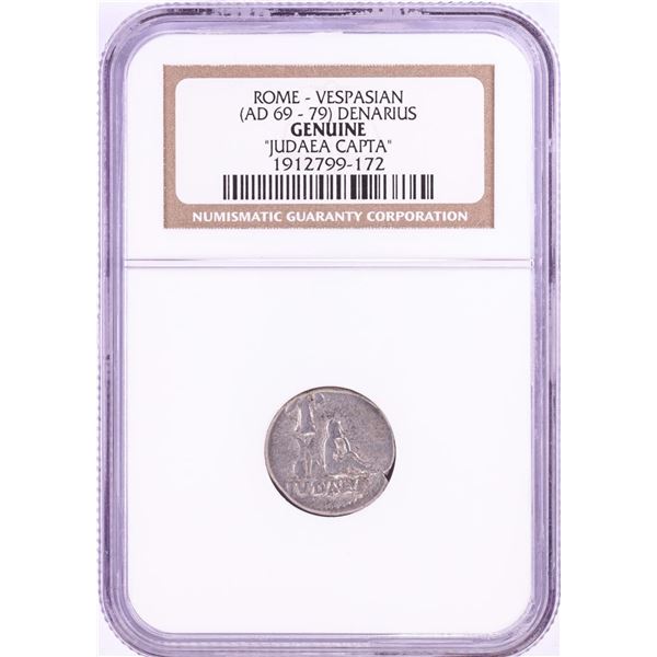 69-79 AD Rome Vespasian Denarius Judaea Capta Ancient Coin NGC Genuine