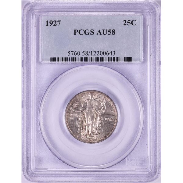 1927 Standing Liberty Quarter Coin PCGS AU58