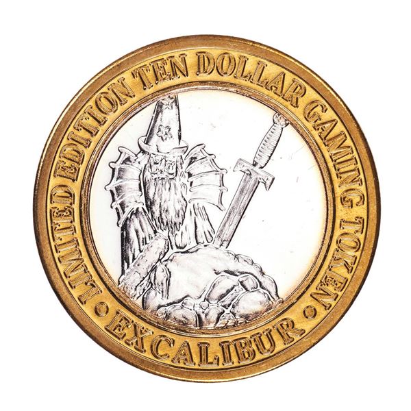 .999 Fine Silver Excalibur Las Vegas, Nevada $10 Limited Edition Gaming Token