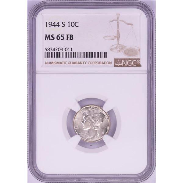 1944-S Mercury Dime Coin NGC MS65FB