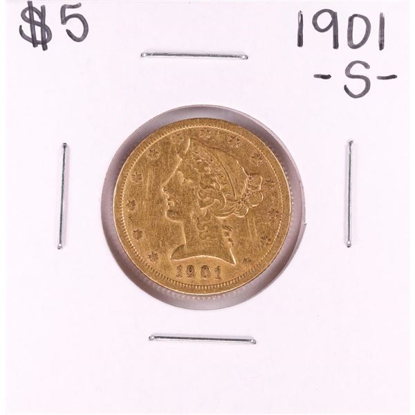 1901-S $5 Liberty Head Half Eagle Gold Coin