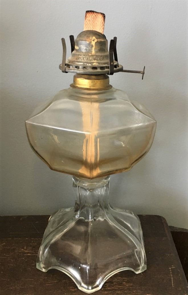 Antique Queen Mary Oil Lamp Without Glass Chimney