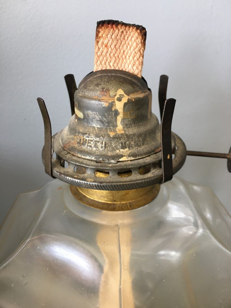 Antique Queen Mary Oil Lamp Without Glass Chimney