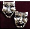 THEATER HAPPY&SAD FACE 2 BROOCHES #1849593