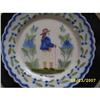 Large Scalloped Quimper Platter "Man" #1849648