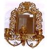mirrored and brass 3 candle wall sconce #1849703