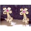 Amethyst and gold bow earrings #1849725