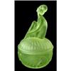 LADYE Green Satin Glass Dresser Jar #1849748