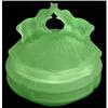 Green KISSING ELEPHANTS Satin Glass Dresser Jar#1849755
