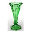 Green Art Deco Cut Glass Vase #1849888
