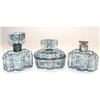 Silver Overlay Blue Art Deco Glass Vanity Set #1849890