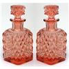 Image 1 : Pink Depression Glass Perfume Bottle Vanity Set#1849903